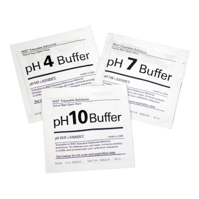 pH 4.01 buffer sachets (NIST traceable), box of 20 x 20 ml