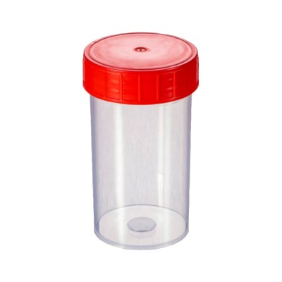 Gosselin™ Straight Container, 180 ml, PP, Red Screw Cap