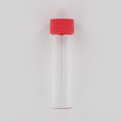 40ml Clear Glass (Borosilicate) Bottle with Red PP Cap with