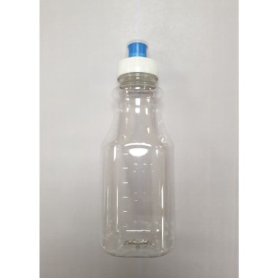 500ml Clear PET (Polyethylene) Bottle with Blue/White HDPE