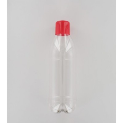 1000ml Clear PET (Polyethylene) Bottle with Red PP Cap Dosed