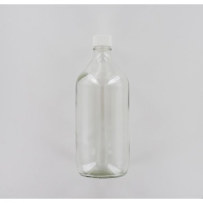 1000ml Amber Glass (Type 3 - Soda Lime) Bottle with White PP