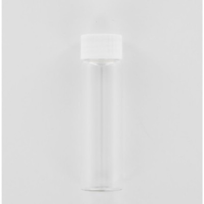 40ml Clear Glass (Borosilicate) Bottle with White PP Cap with