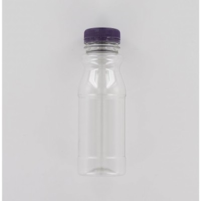 250ml Clear PET (Polyethylene) Bottle with Purple HDPE Cap