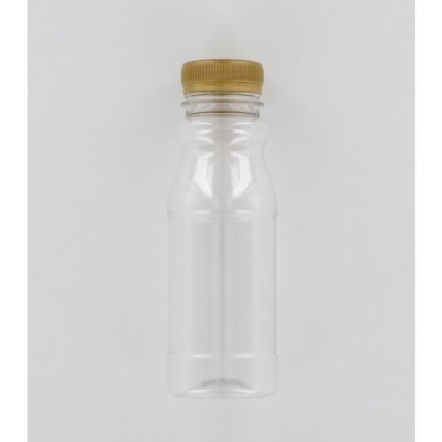 250ml Clear PET (Polyethylene) Bottle with Gold HDPE Cap