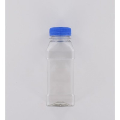 250ml Clear PET (Polyethylene) Bottle with Blue HDPE Cap