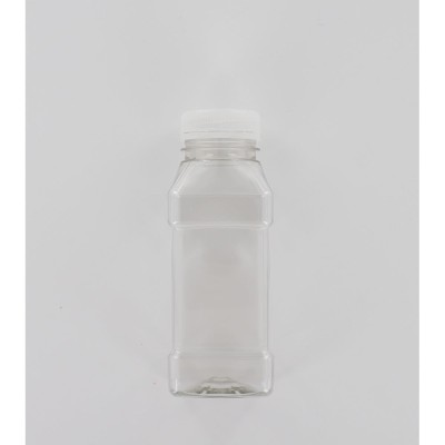 250ml Clear PET (Polyethylene) Bottle with Blue Cap Dosed with