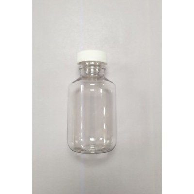 100ml Clear PET (Polyethylene) Bottle with White Cap Dosed with