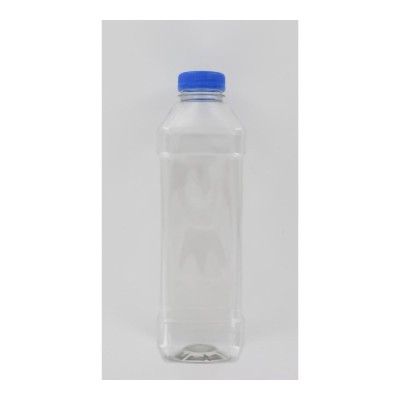 1000ml Clear PET (Polyethylene) Bottle with Blue HDPE Cap