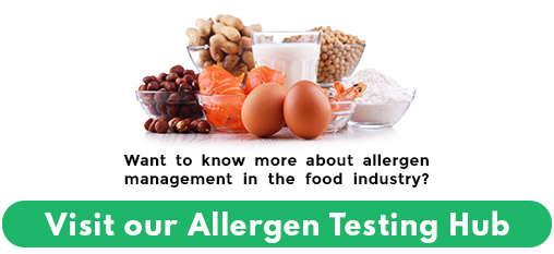 Image of foods which allergens are associated with on white background with link information to Allergen hub page